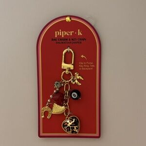 ☀️Piper-K Leopard Heart with Eight Ball Bag Charm
